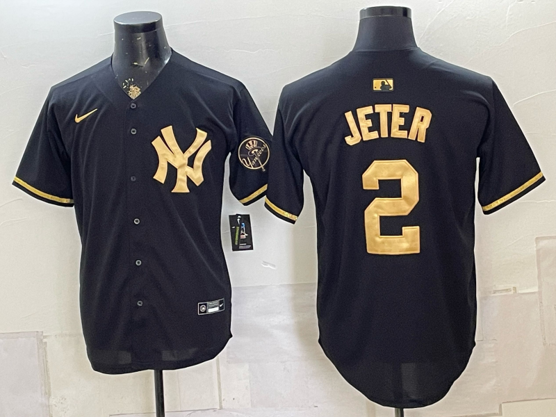 Men 2026 New York Yankees #2 Jeter black Nike MLB Jersey 080408->new york yankees->MLB Jersey